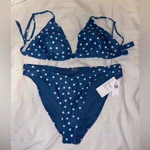 Old Navy Blue Polka Dot Bikini Set